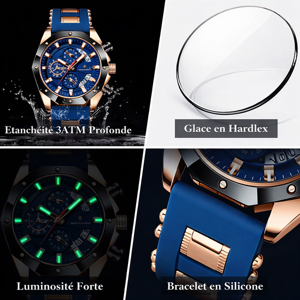 Élégance Montre avec Bracelet en Silicone Moderne