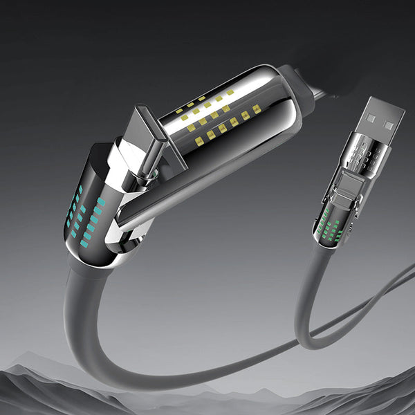 Câble de données de charge ultra rapide 4-en-1 à faisceau lumineux 240 W